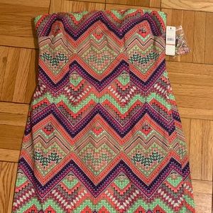 NWT Laundry bright geometric cotton mini dress